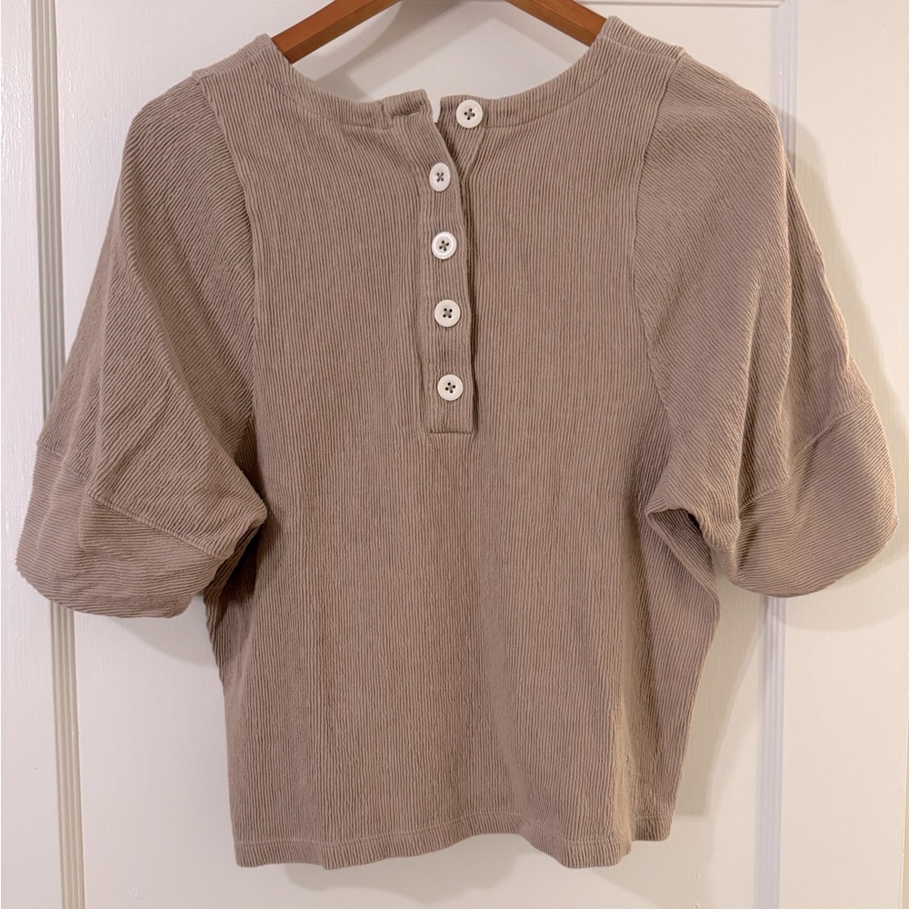 Madewell Taupe, Tan, Casual short sleeve blouse